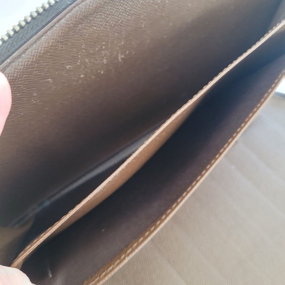 LOUIS VUITTON LV Brown Zip Around Wallet Organizer Atoll Large Clutch Unisex - Picture 8 of 14